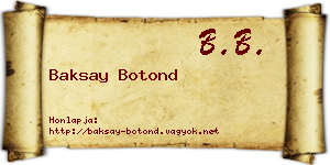 Baksay Botond névjegykártya