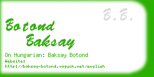 botond baksay business card